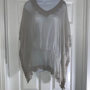 Chico’s, Size  (12-14), Color Seagull, 3/4 Top